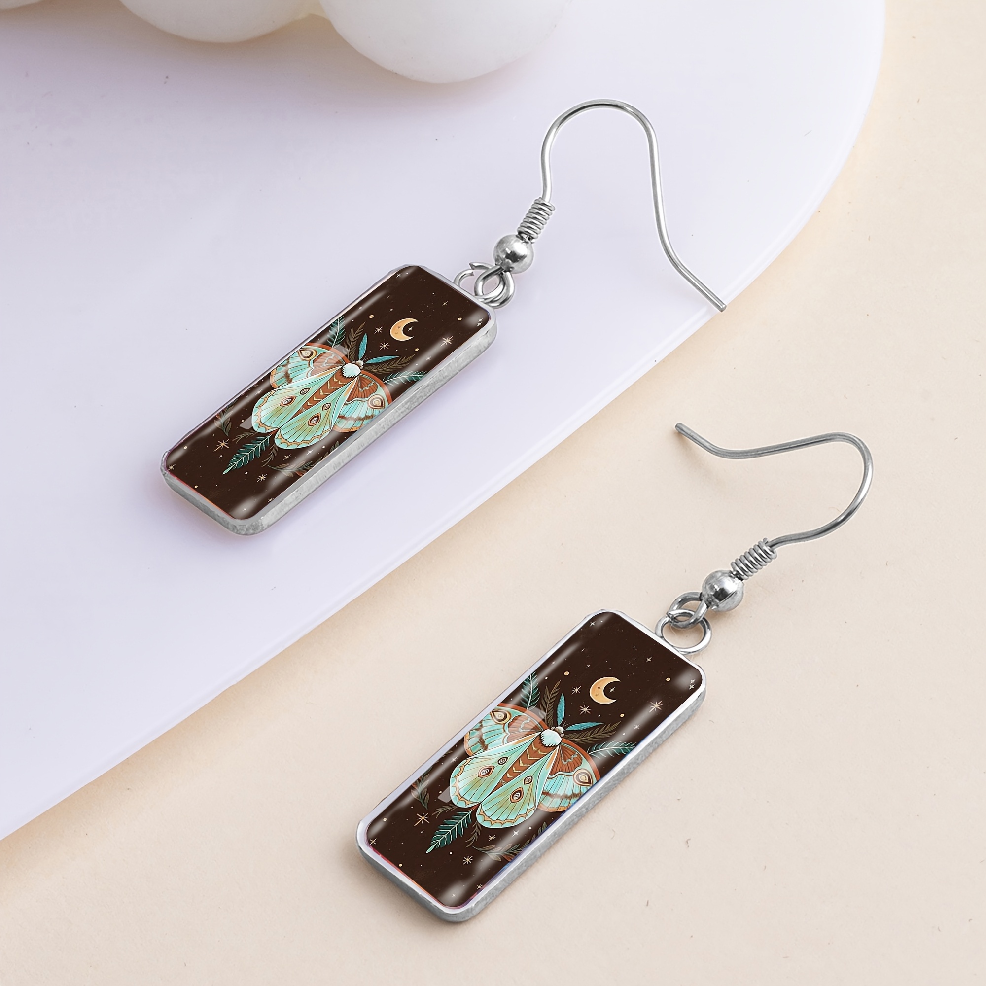 Star Moth Pattern Long Earrings